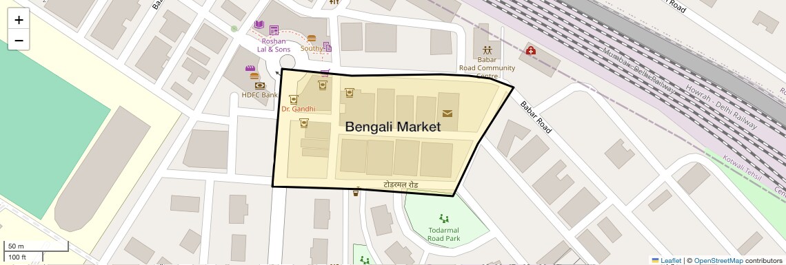 Location Map of Bengali Market, Delhi