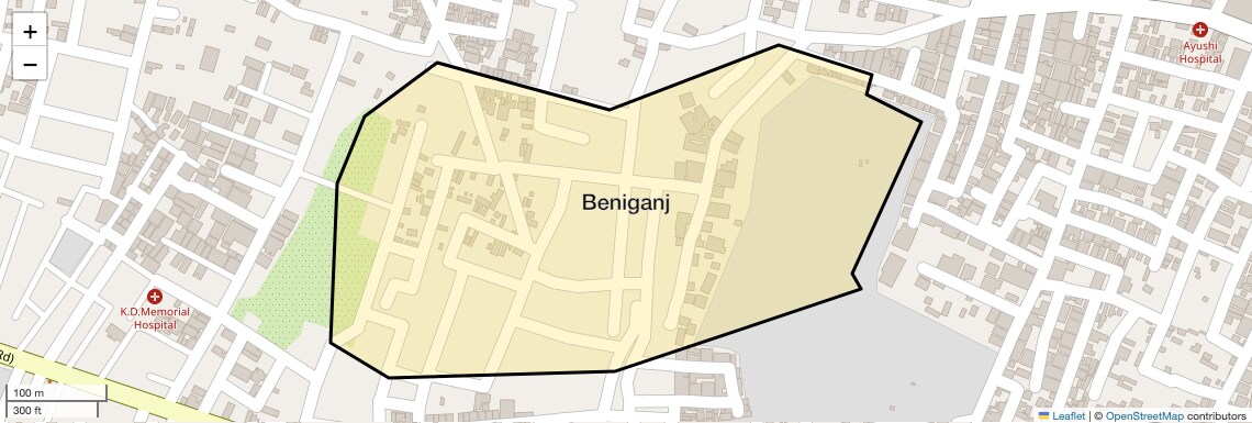 Location Map of Beniganj, Allahabad