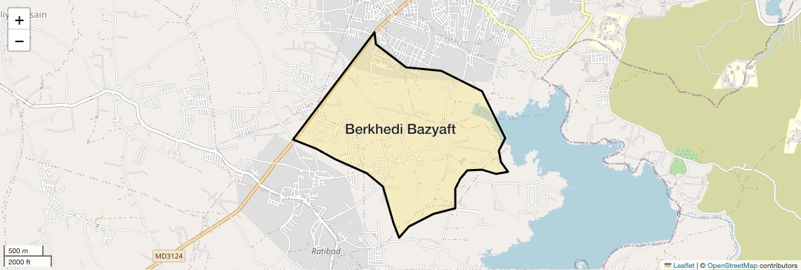 Location Map of Berkhedi Bazyaft, Bhopal
