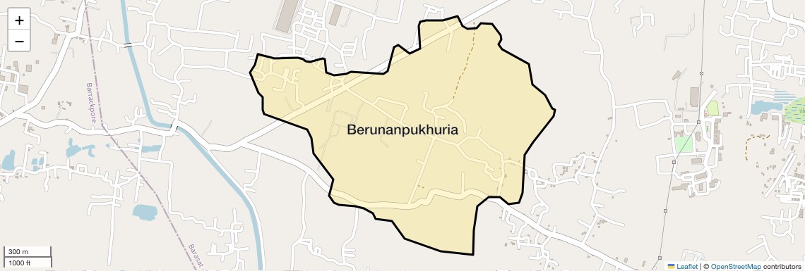 Location Map of Berunanpukhuria, Kolkata