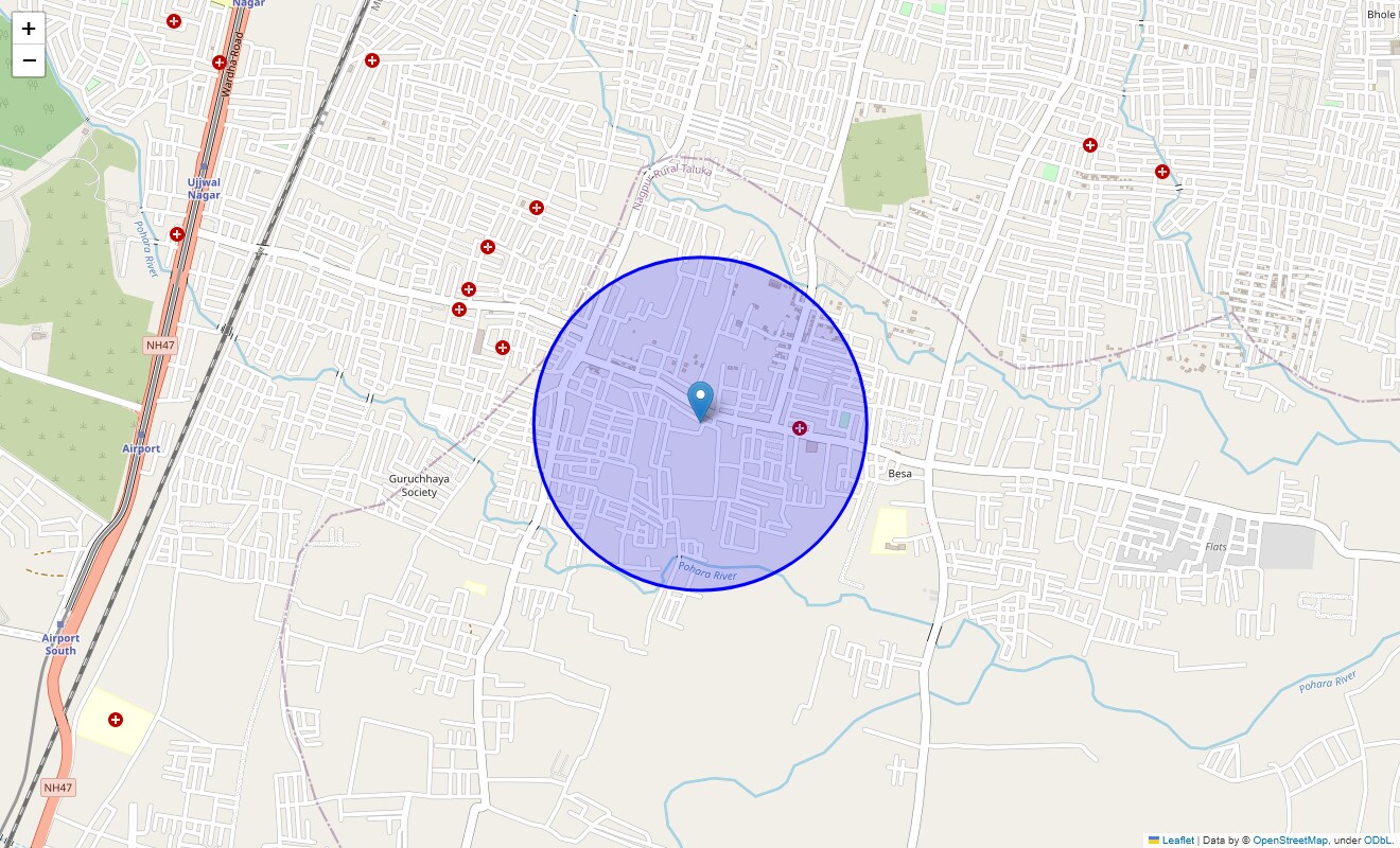 Location Map of Besa Pipla Rd, Nagpur
