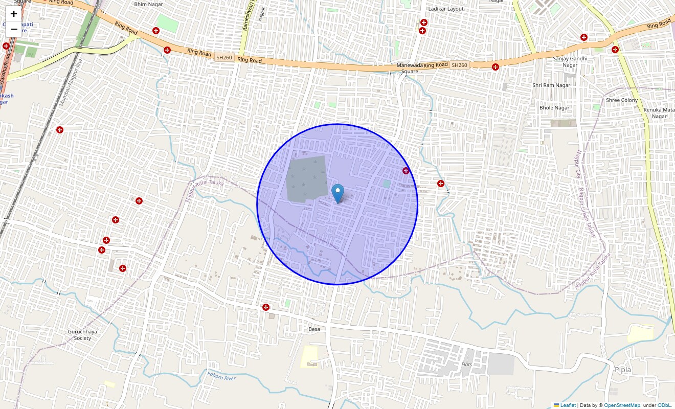 Location Map of Besa Rd, Nagpur