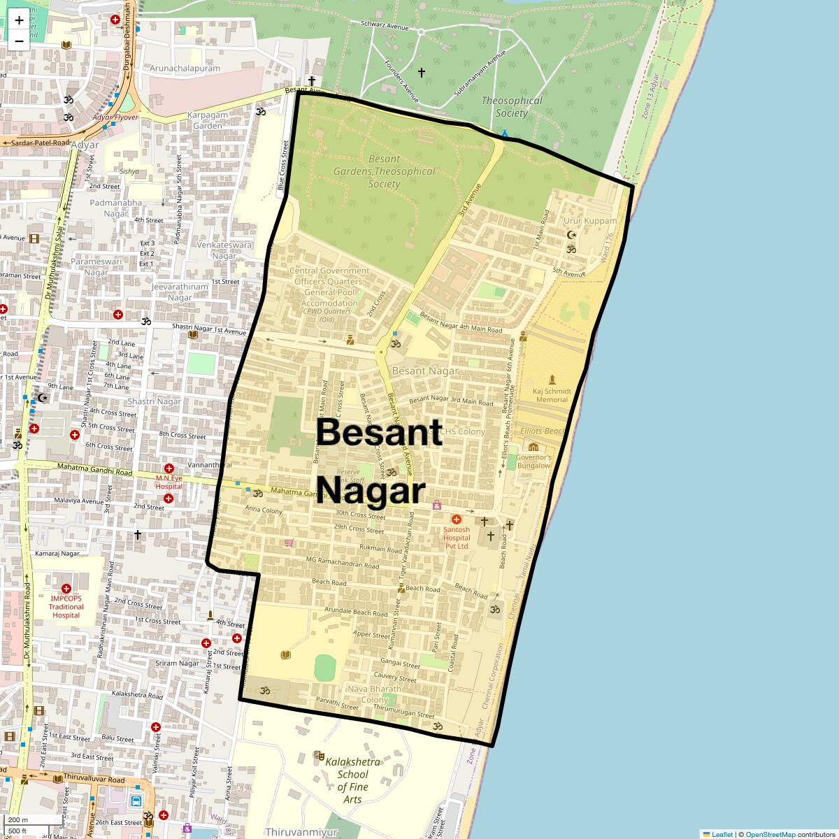 Check Time Travel of Besant Nagar, Chennai