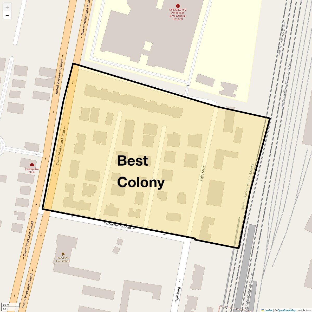 Location Map of Best Colony, Mumbai