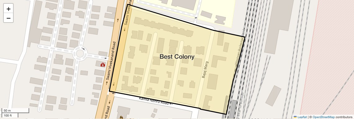 Location Map of Best Colony, Mumbai
