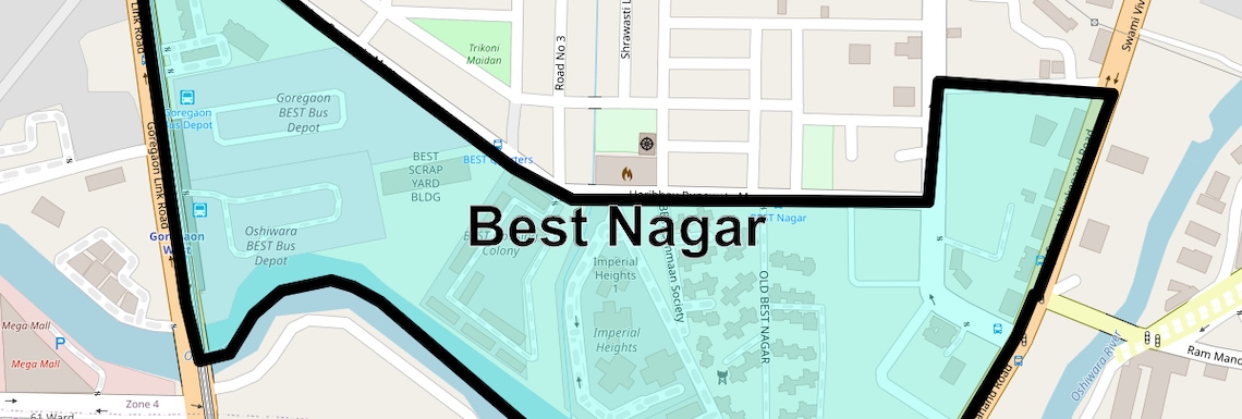 Location Map of Best Nagar, Mumbai