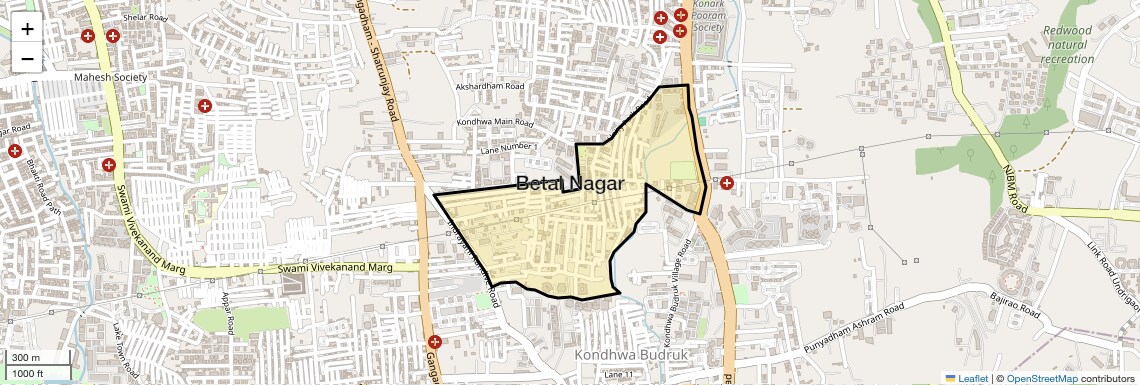 Location Map of Betal Nagar, Pune