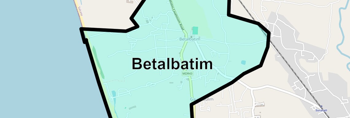 Location Map of Betalbatim, Goa
