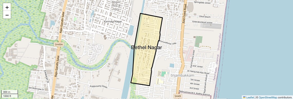 Location Map of Bethel Nagar, Chennai
