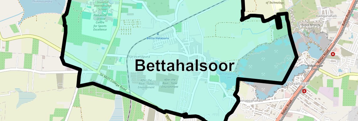 Location Map of Bettahalsoor, Bangalore