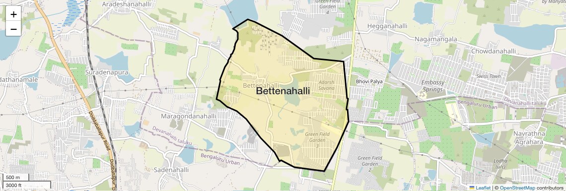 Location Map of Bettenahalli, Bangalore