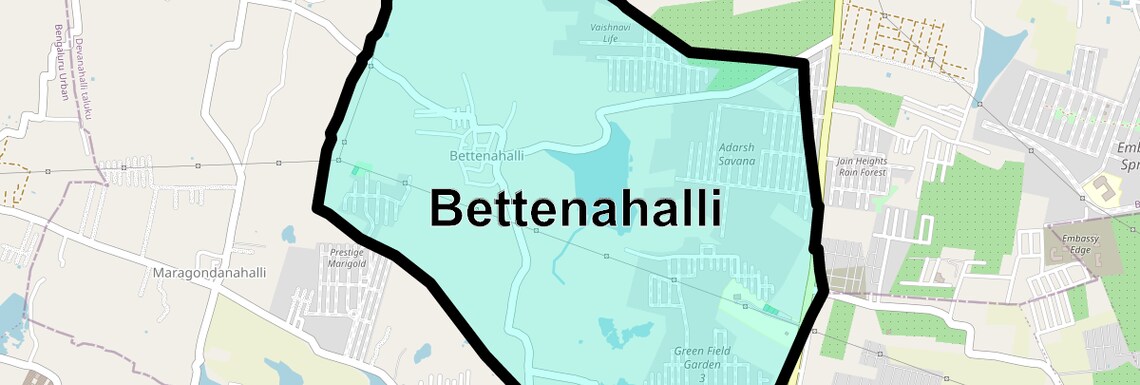 Location Map of Bettenahalli, Bangalore