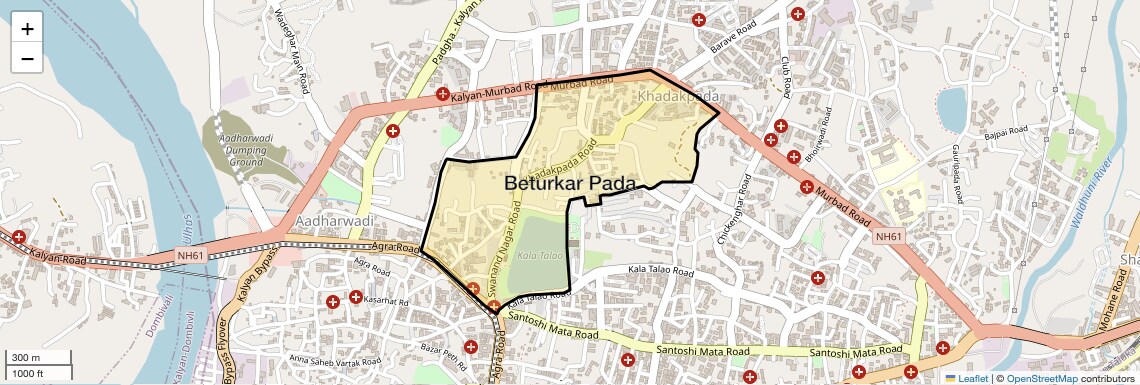 Location Map of Beturkar Pada, Thane