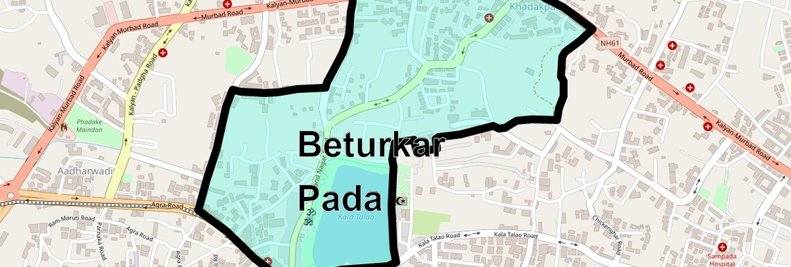 Location Map of Beturkar Pada, Thane