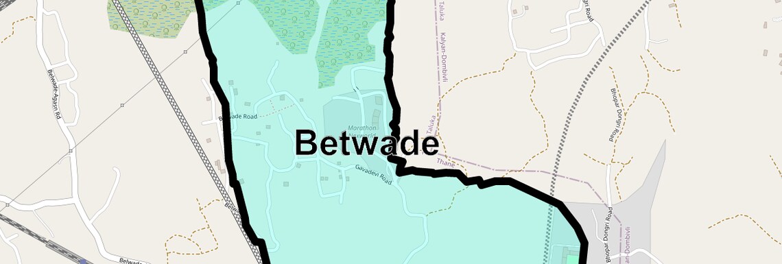 Location Map of Betwade, Thane