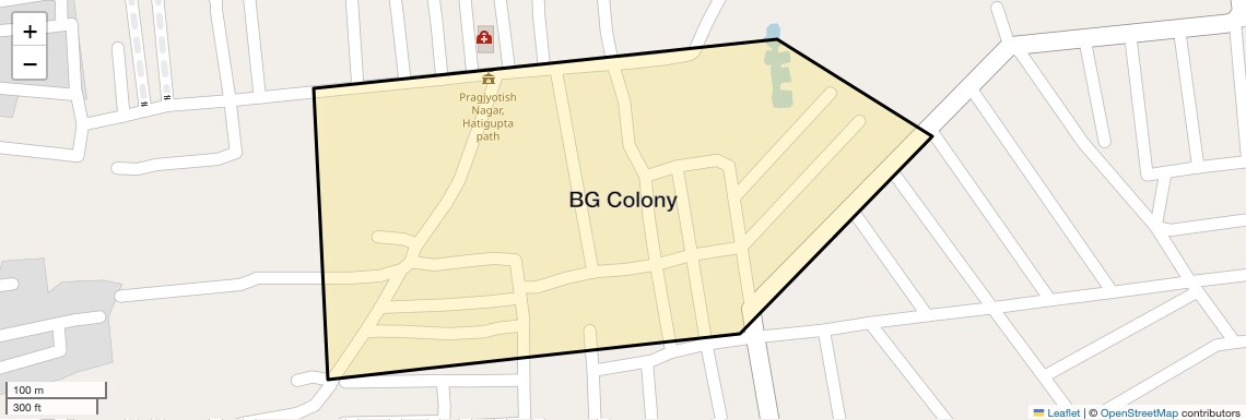 Location Map of BG Colony, Guwahati