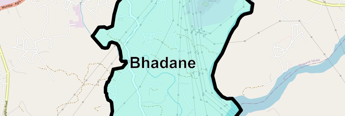 Location Map of Bhadane, Thane