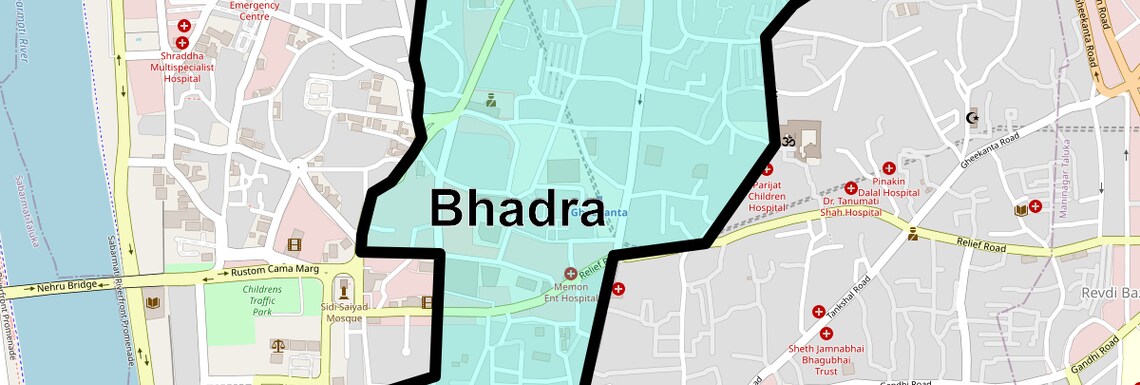 Location Map of Bhadra, Ahmedabad