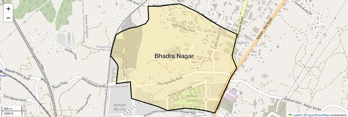 Location Map of Bhadra Nagar, Thane