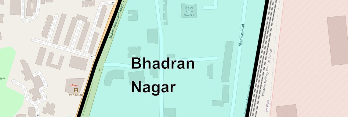 Location Map of Bhadran Nagar, Mumbai