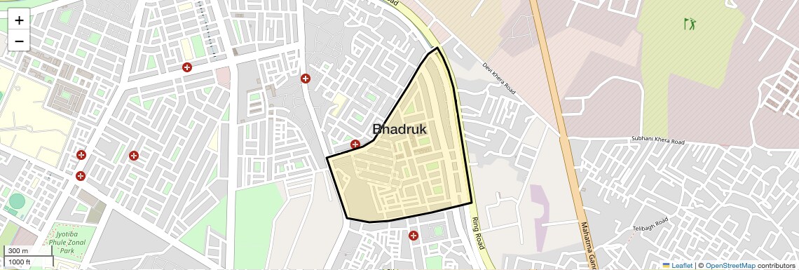 Location Map of Bhadruk, Lucknow