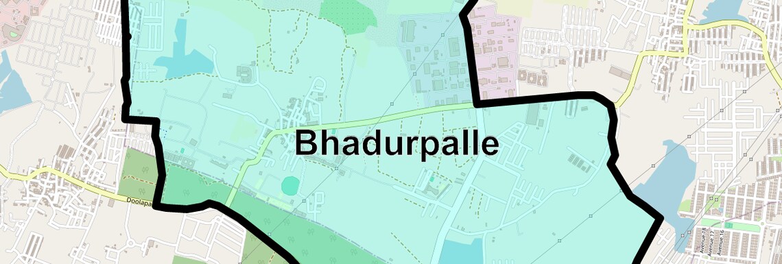 Location Map of Bhadurpalle, Hyderabad