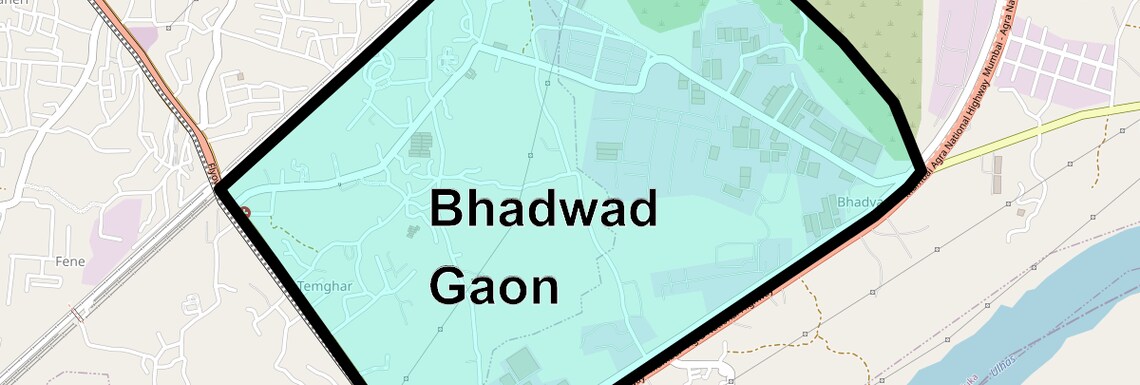 Location Map of Bhadwad Gaon, Thane