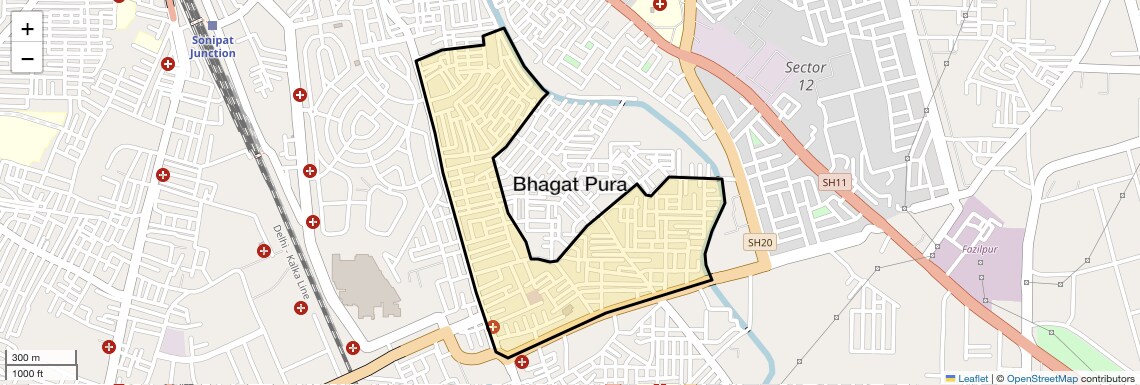 Location Map of Bhagat Pura, Sonipat