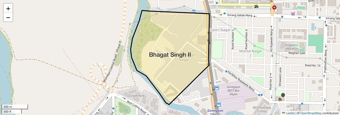 Location Map of Bhagat Singh II, Mumbai