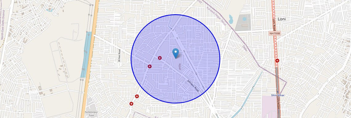 Location Map of Bhagat Vihar, Delhi