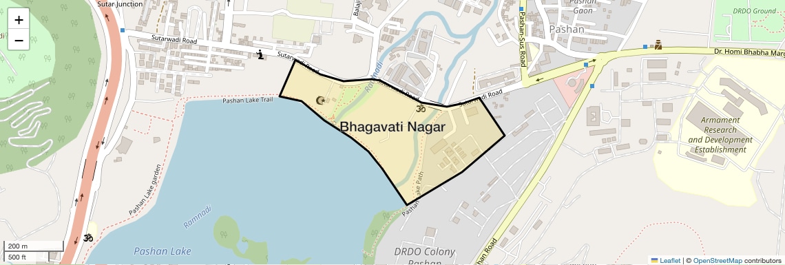 Location Map of Bhagavati Nagar, Pune