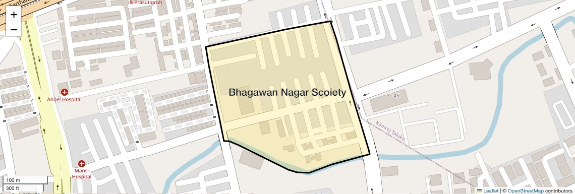 Location Map of Bhagawan Nagar Scoiety, Surat