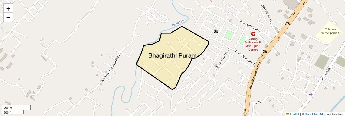 Location Map of Bhagirathi Puram, Dehradun