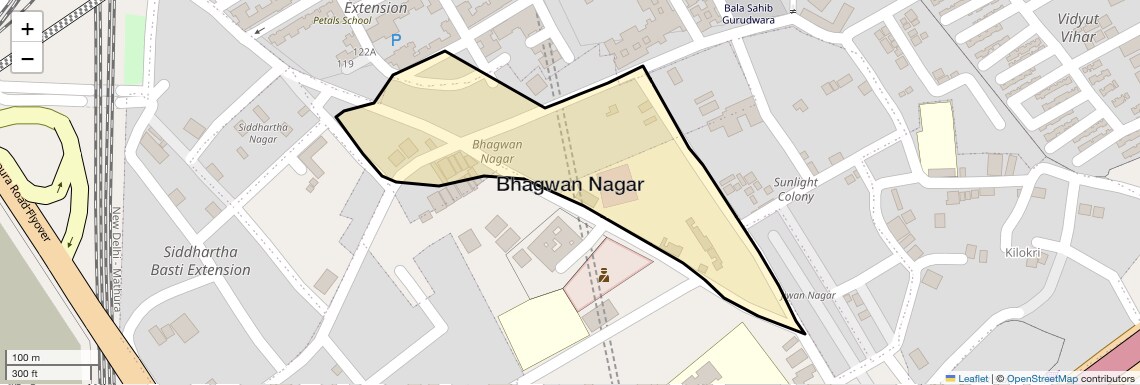 Location Map of Bhagwan Nagar, Delhi
