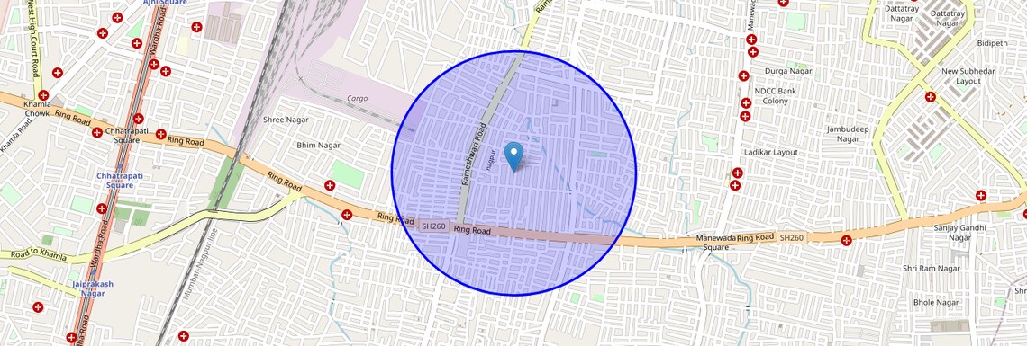 Location Map of Bhagwan Nagar, Nagpur