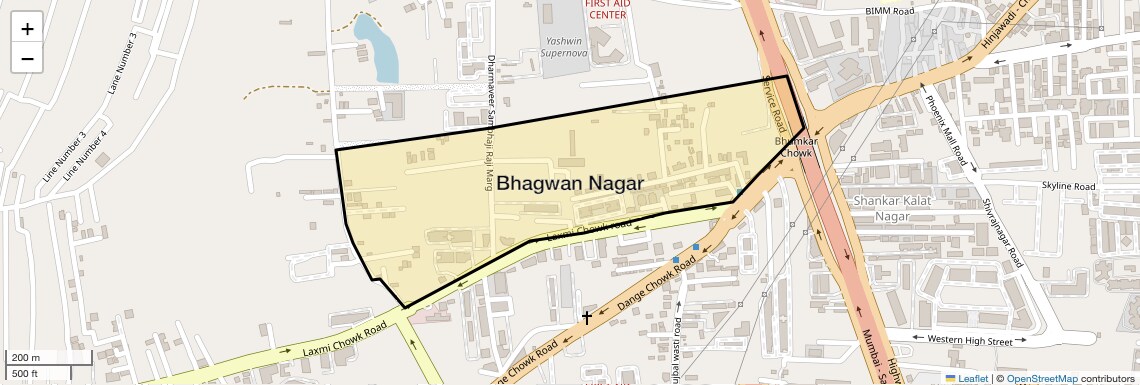 Location Map of Bhagwan Nagar, Pune