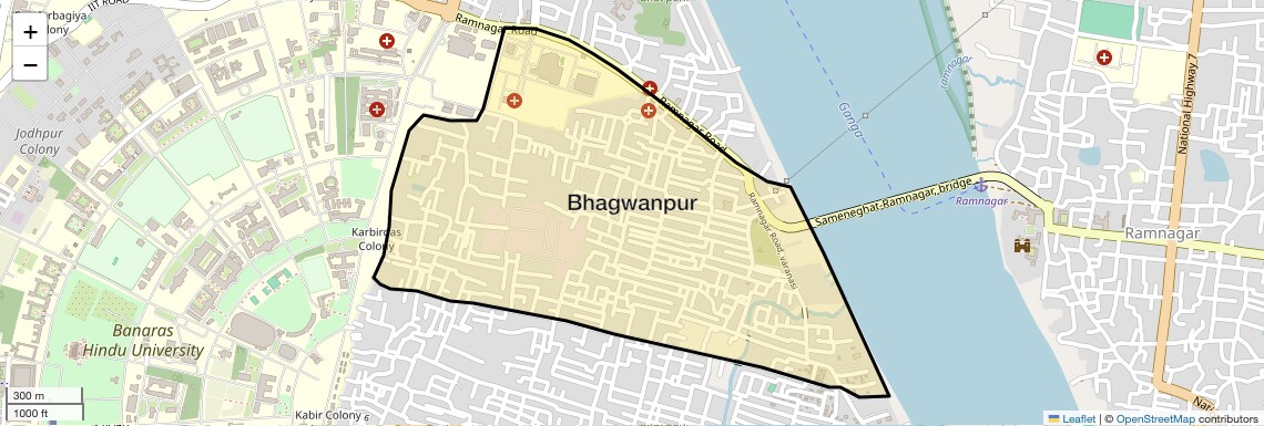 Location Map of Bhagwanpur, Varanasi