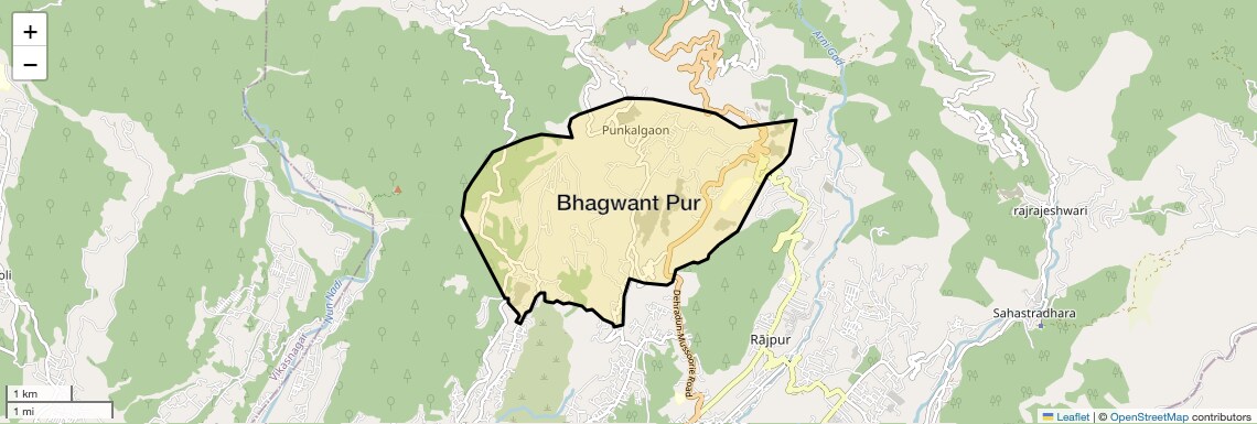 Location Map of Bhagwant Pur, Dehradun