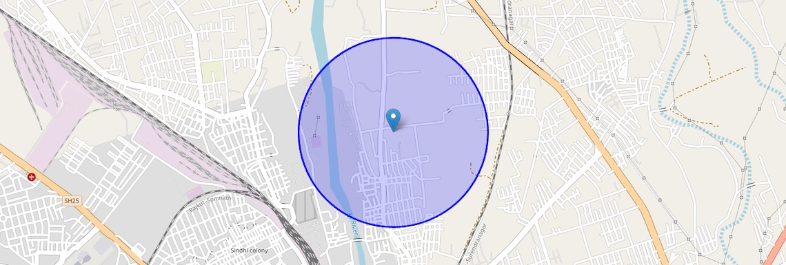 Location Map of Bhagwatipara, Rajkot