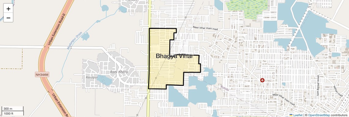 Location Map of Bhagya Vihar, Delhi