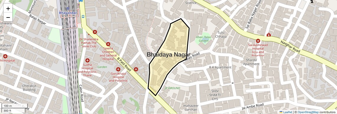 Location Map of Bhaidaya Nagar, Thane