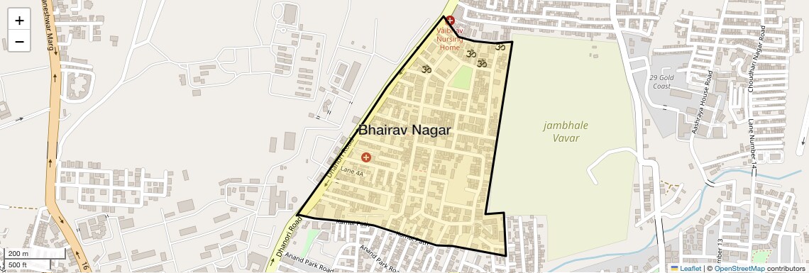 Location Map of Bhairav Nagar, Pune