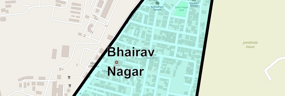 Location Map of Bhairav Nagar, Pune