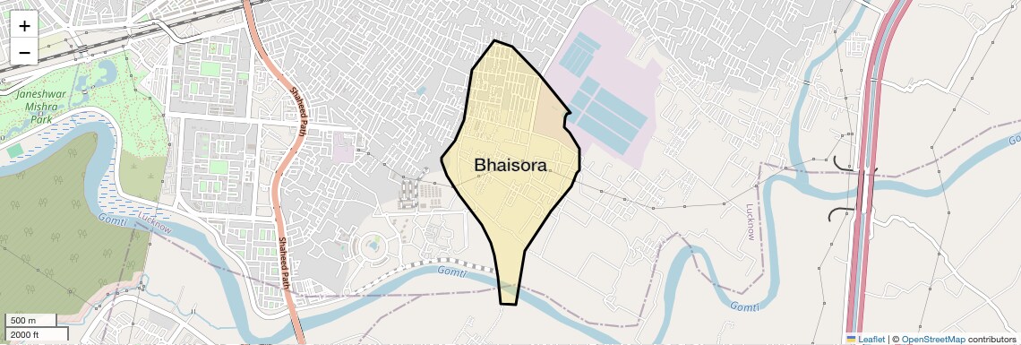 Location Map of Bhaisora, Lucknow