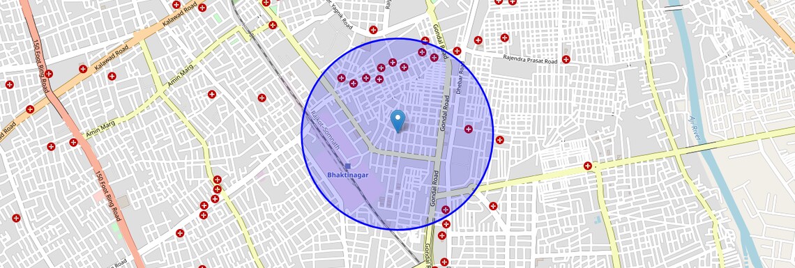 Location Map of Bhakti Nagar Station Plot, Rajkot