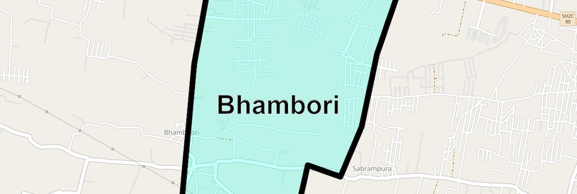 Location Map of Bhambori, Jaipur