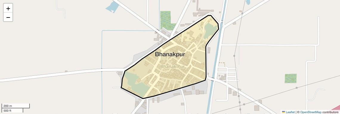 Location Map of Bhanakpur, Faridabad