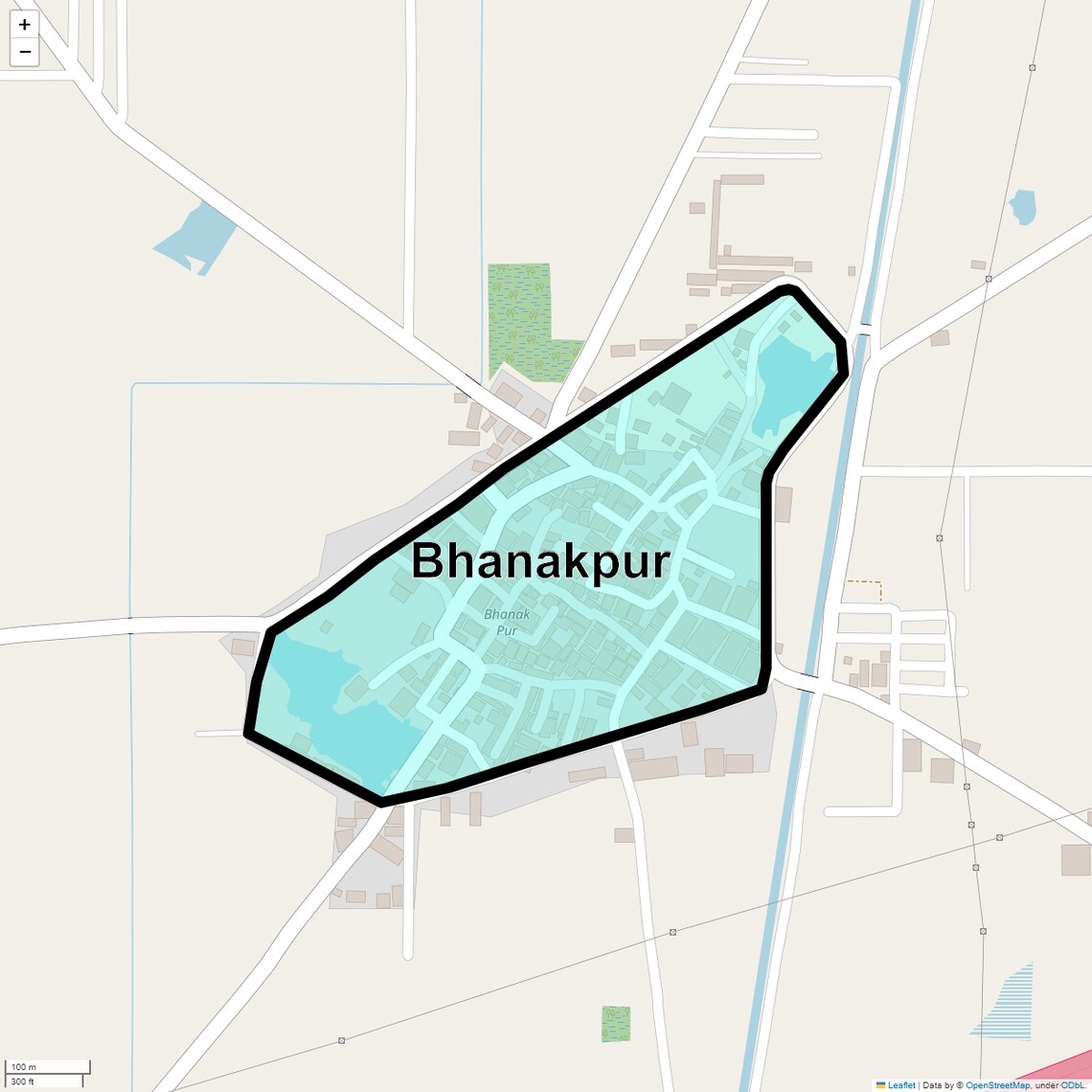 Location Map of Bhanakpur, Faridabad