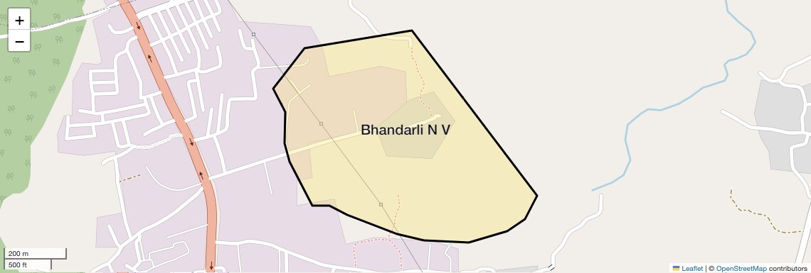 Location Map of Bhandarli N V, Thane