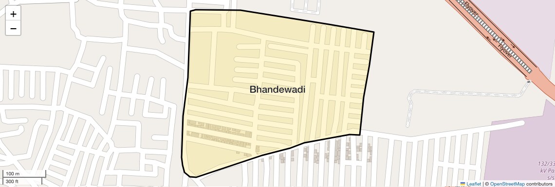 Location Map of Bhandewadi, Nagpur